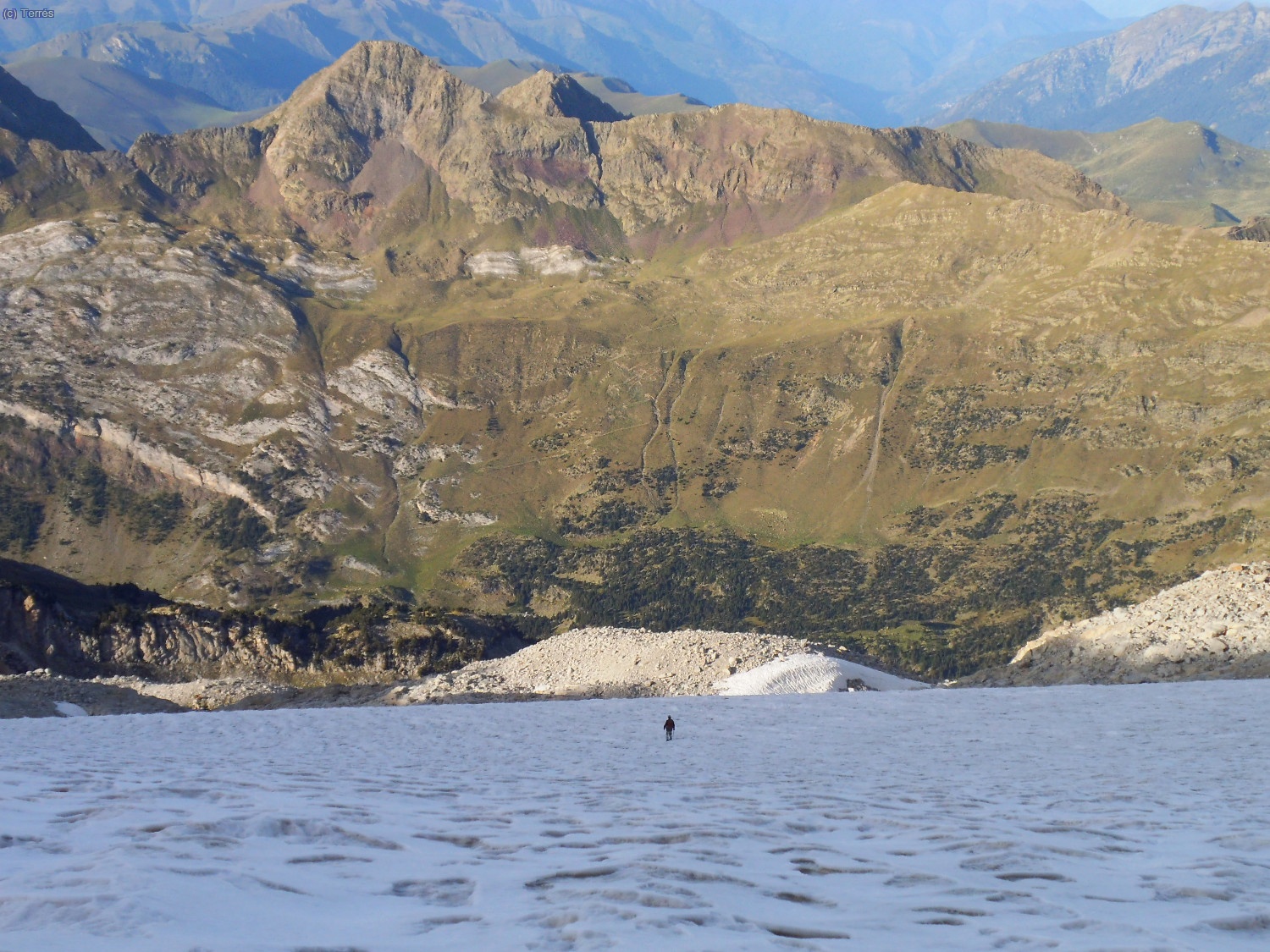 Bajando por el Glaciar de La Maladeta