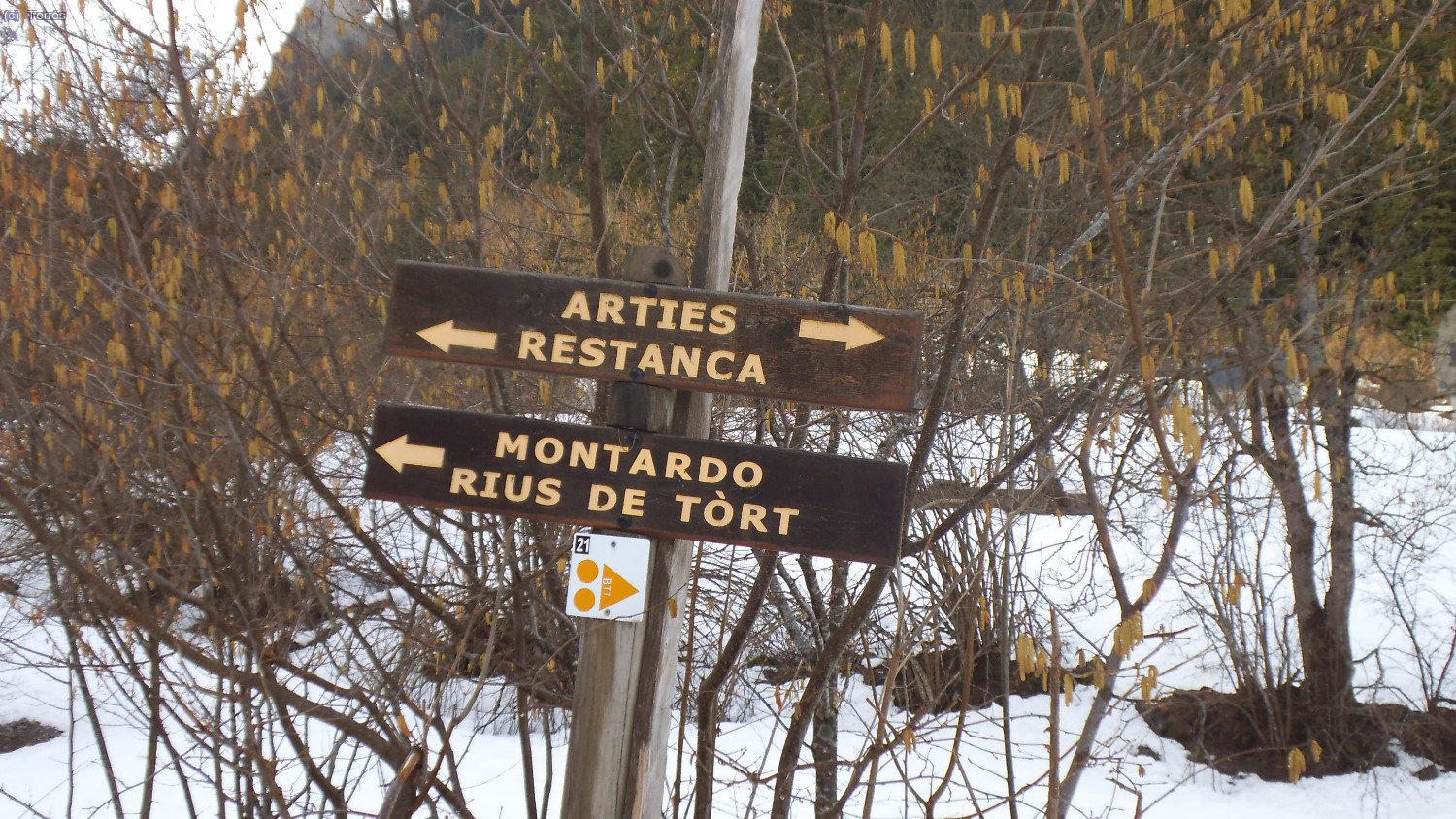 Pont de Ress&egrave;c. Carteles se&ntilde;alizadores