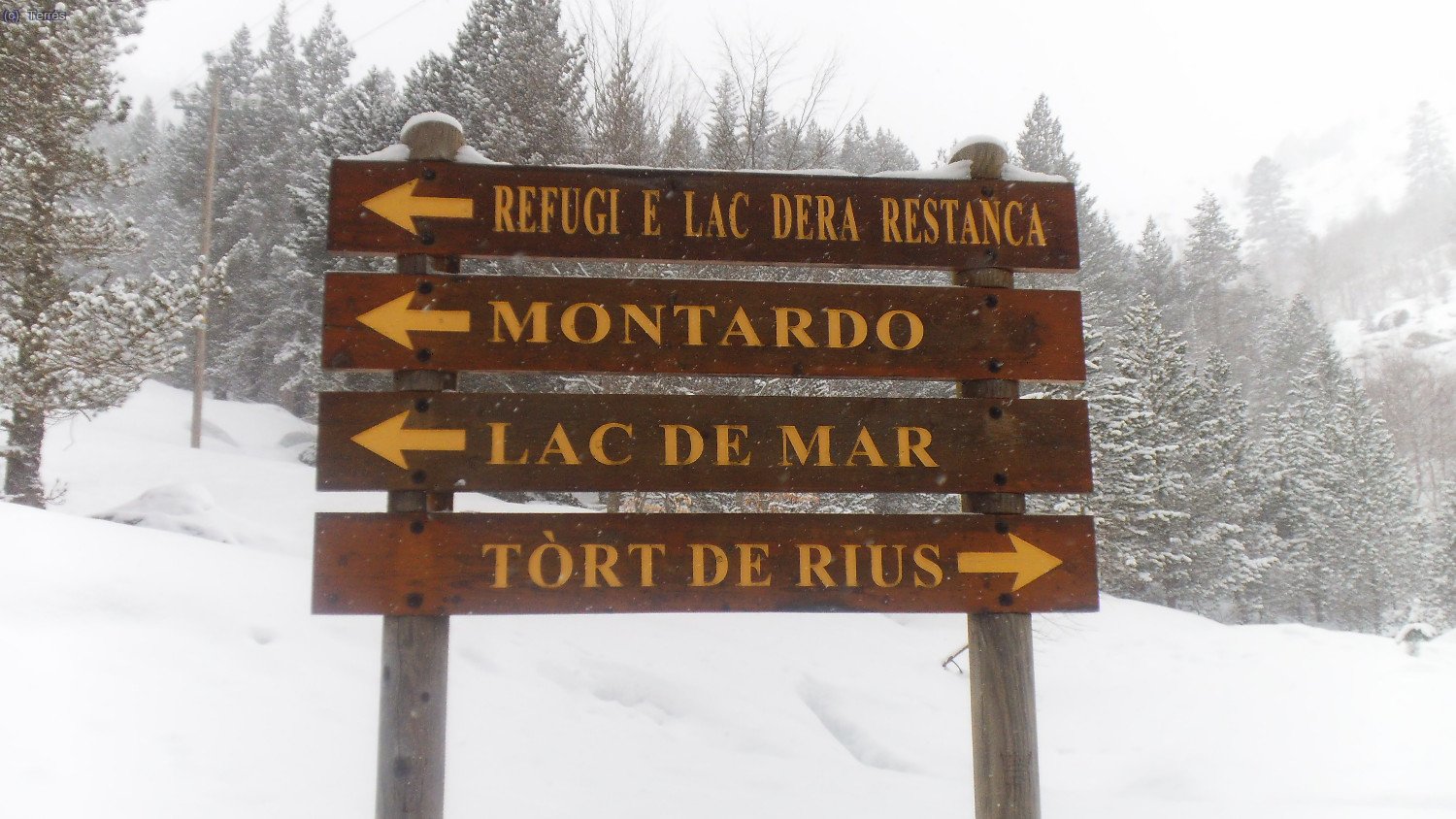 Pontet de Rius, cartel se&ntilde;alizador